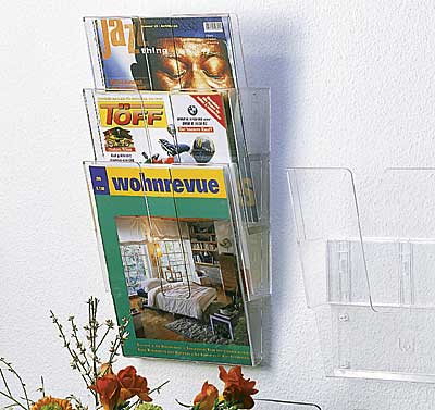 Brosjyrehyller/lommer i pleksiglass A4 stående - Bilde 2
