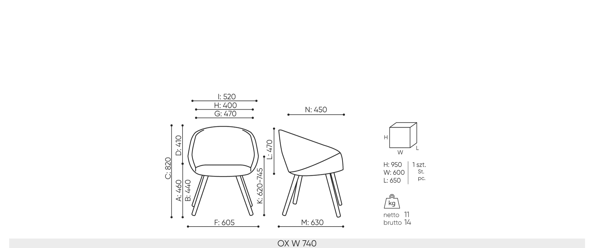 Ox:co loungestol OX W 740 - Bilde 6